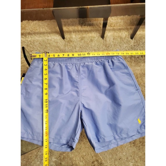 Polo Ralph Lauren Men's Blue Polyester Pull On Swim Trunk Logo Print Shorts 2XL - Picture 11 of 12